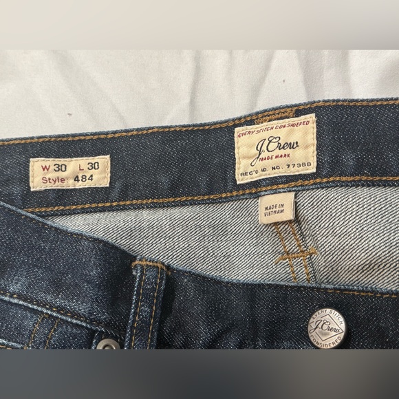 JCrew 484 selvedge slim fit jeans. 30W - Picture 2 of 4